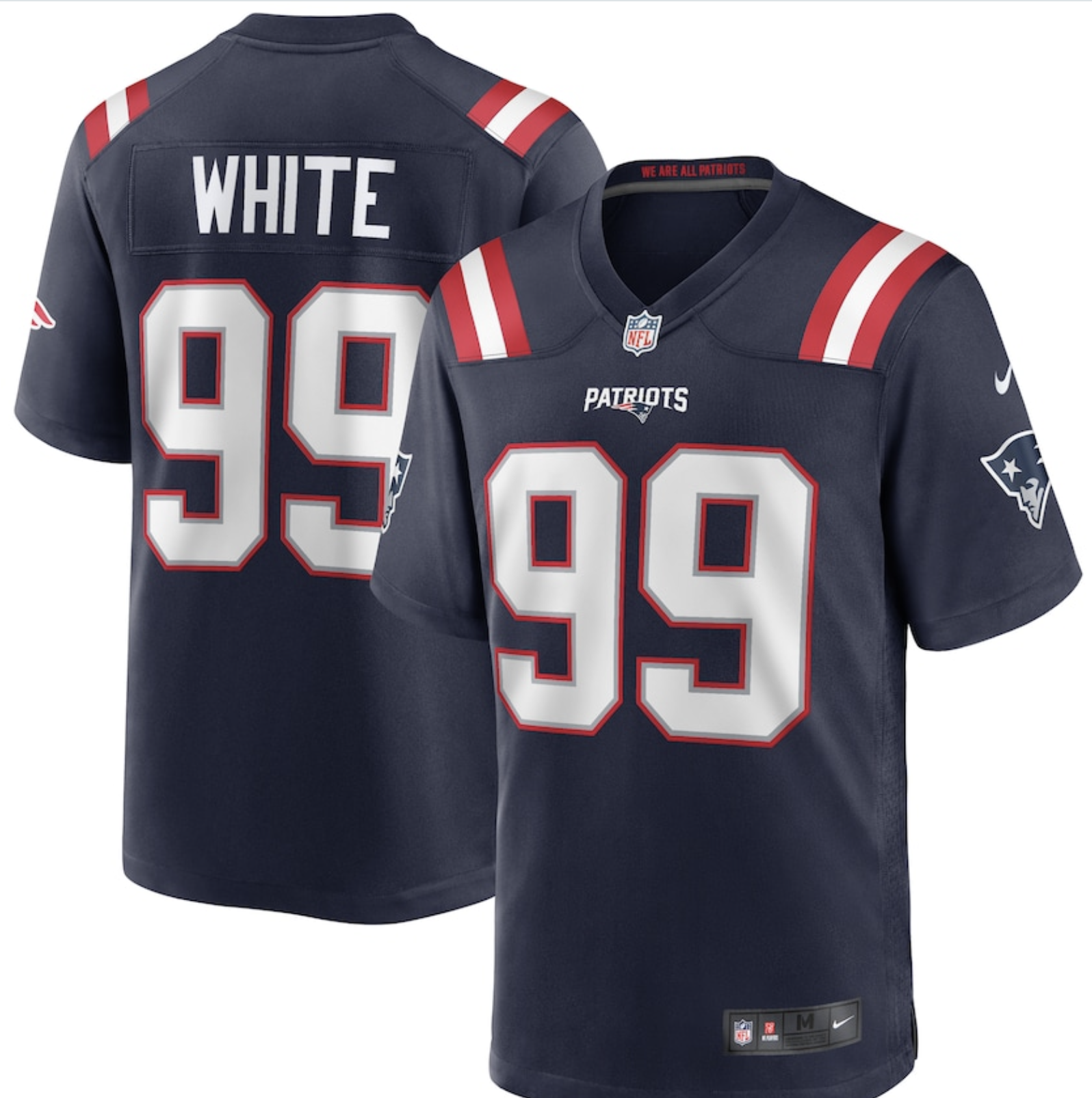 Men New England Patriots #99 white Nike Navy Home Game Player NFL Jersey->new england patriots->NFL Jersey